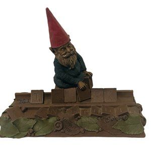 Tom Clark Gnome Figurine vtg sculpture elf SIGNED Cairn Scrabble board game tile